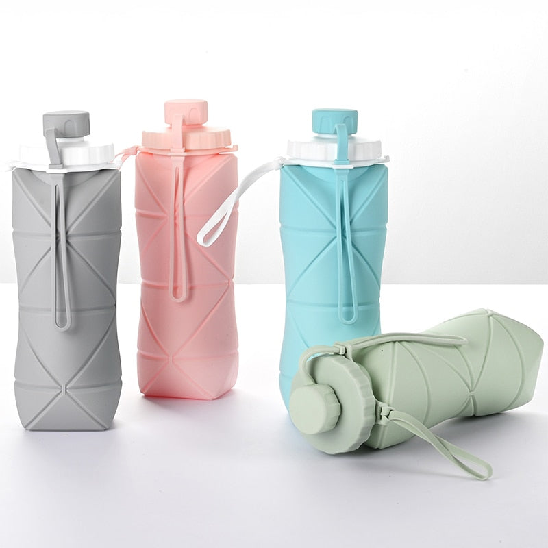 Folding Silicone Water Bottle 600ml