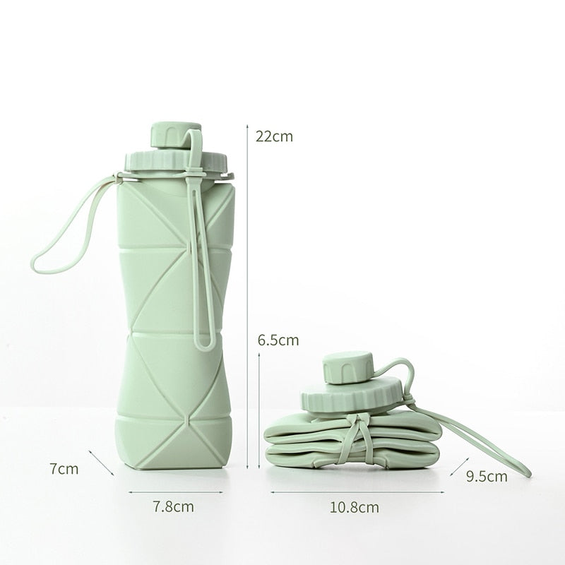 Folding Silicone Water Bottle 600ml