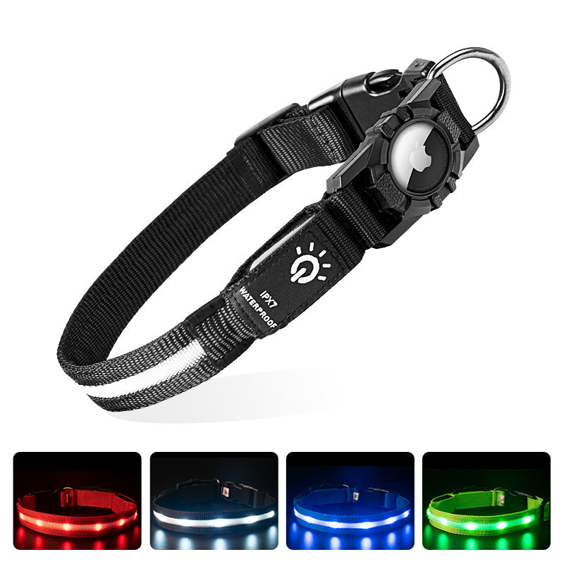 Best LED Dog/ Cat Collar with AirTag Holder