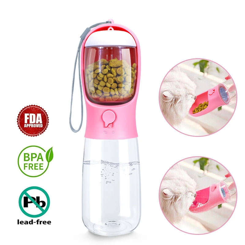 Best Dog / Cat Portable Water Bottle With Food Container