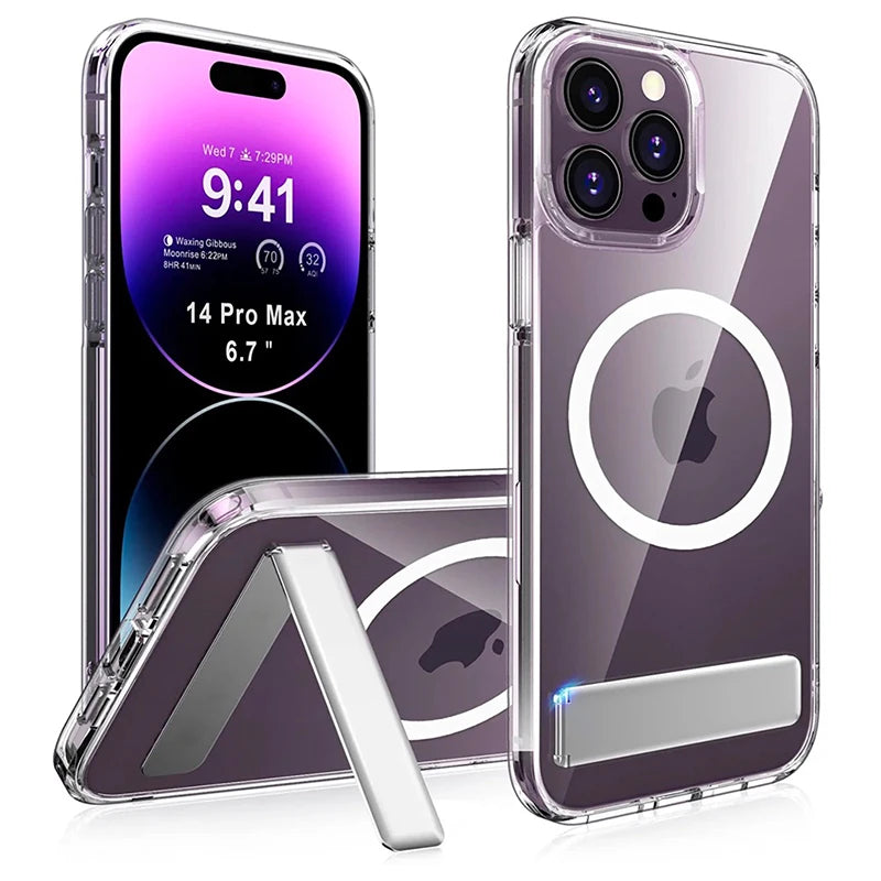 Clear iPhone Magnetic Case with Stand