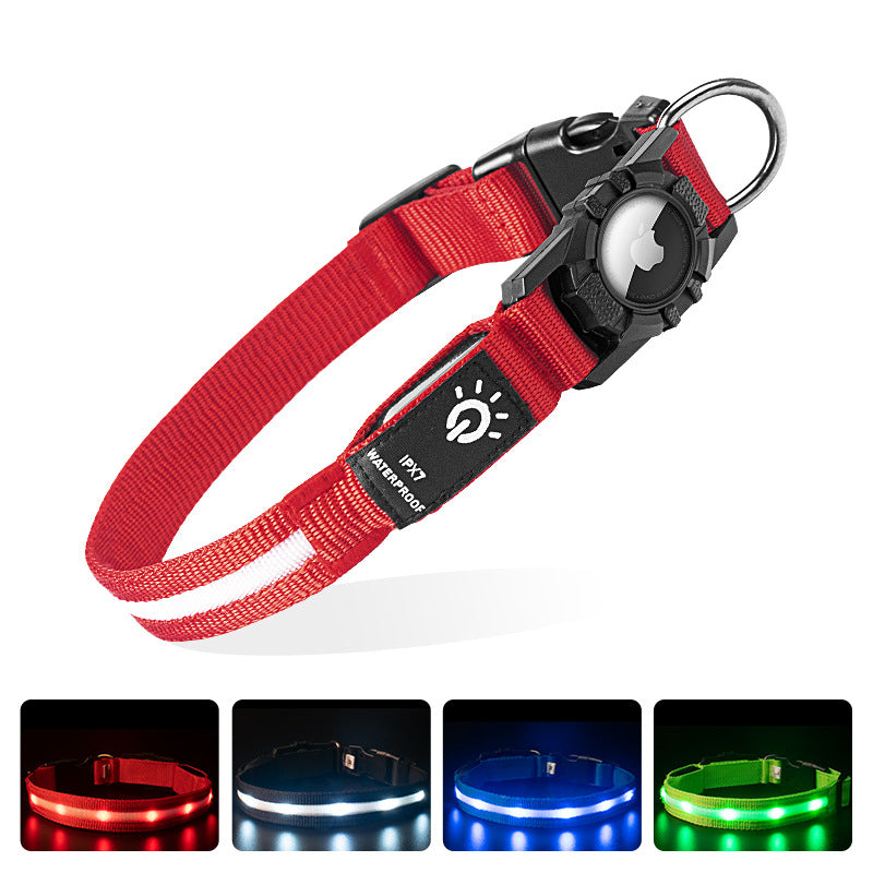 Best LED Dog/ Cat Collar with AirTag Holder